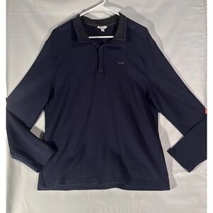 Calvin Klein Quarter Zip Pullover Sweater Cadet Black Men's Large